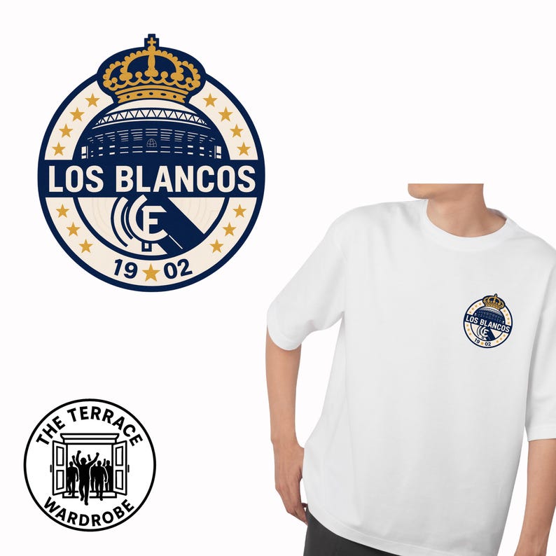 Real Madrid "Los Blancos" T-Shirt: Retro Football Fan Matchday Attire image 1