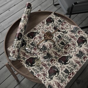 Krampus Wrapping Paper | Dark Holiday Folklore | Alternative Xmas Spooky image 8