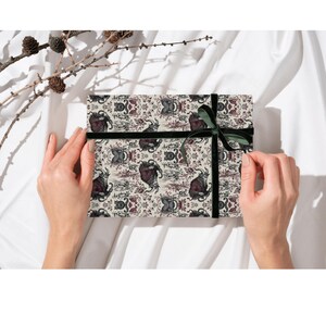 Krampus Wrapping Paper | Dark Holiday Folklore | Alternative Xmas Spooky image 4
