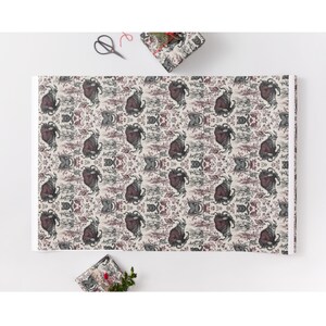 Krampus Wrapping Paper | Dark Holiday Folklore | Alternative Xmas Spooky image 10