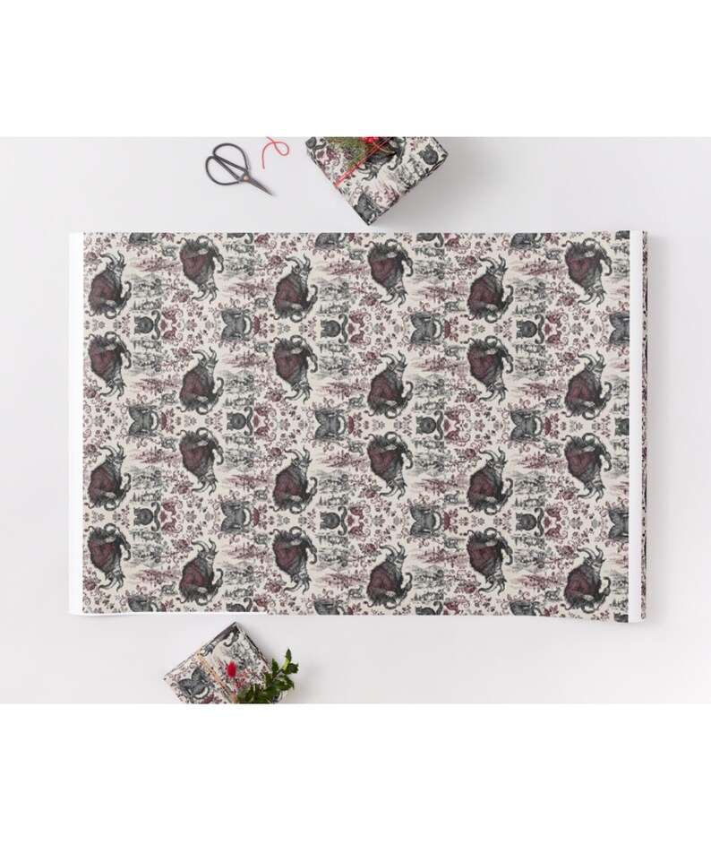 Krampus Wrapping Paper | Dark Holiday Folklore | Alternative Xmas Spooky image 10