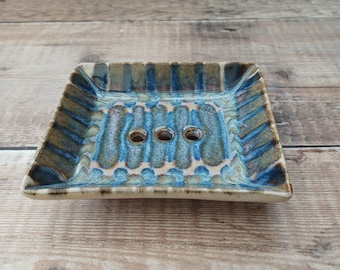 Handmade Stoneware Soap Dish, Bathroom Kitchen Accessory