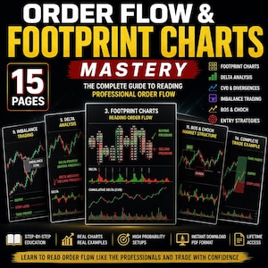Order Flow Footprint Charts Trading Guide, Delta CVD Imbalance BOS CHOCH (pdf download)