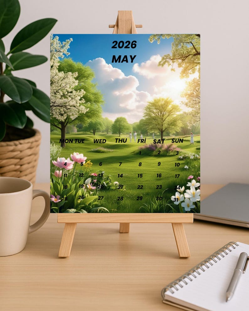 Calendario imprimible de mayo de 2026 / Calendario minimalista de pared ...