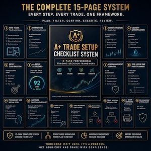 Forex Crypto Risk Management Planner | A+ Trade Setup Checklist System (PDF)