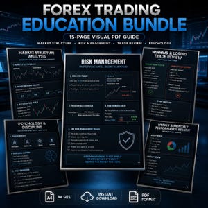 Forex Trading Journal  Trading Education Bundle | Market Structure, Risk Management  Performance Review PDF