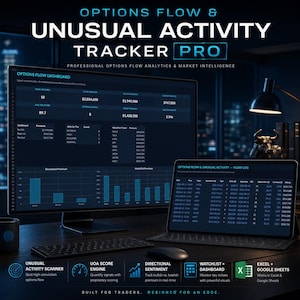 Options Flow Tracker, Unusual Activity Scanner, Trading Spreadsheet for Excel & Google Sheets