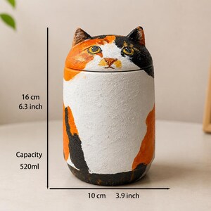 Custom Cat Urn – Handmade Cat Memorial Ashes, Bespoke Hand Painted from Photo, Pet Loss Keepsake image 12