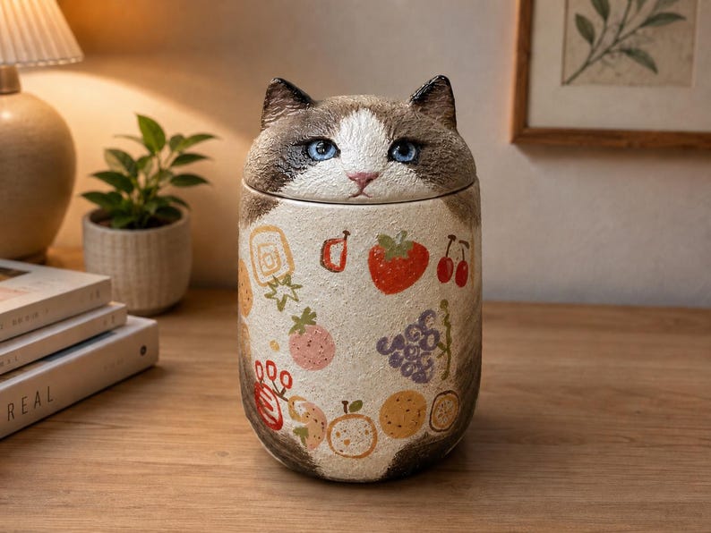 Custom Cat Urn – Handmade Cat Memorial Ashes, Bespoke Hand Painted from Photo, Pet Loss Keepsake image 17