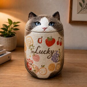 Custom Cat Urn – Handmade Cat Memorial Ashes, Bespoke Hand Painted from Photo, Pet Loss Keepsake image 6