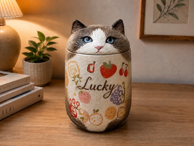 Custom Cat Urn – Handmade Cat Memorial Ashes, Bespoke Hand Painted from Photo, Pet Loss Keepsake image 6