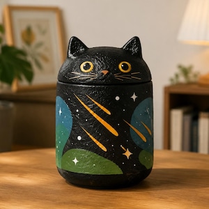 Custom Cat Urn – Handmade Cat Memorial Ashes, Bespoke Hand Painted from Photo, Pet Loss Keepsake image 16