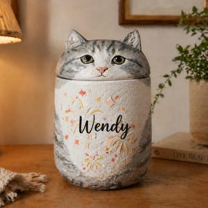 Custom Cat Urn – Handmade Cat Memorial Ashes, Bespoke Hand Painted from Photo, Pet Loss Keepsake image 9