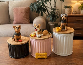 Pet Memorial Gift, Custom Clay Dog Sculpture, Handmade Ashes Urn, Gift for Her