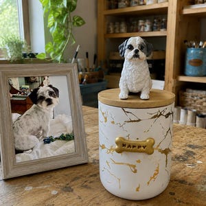 Souvenir personnalisé de sculpture d'animal de compagnie, urne de cendres commémorative faite main de chien de chat, poterie personnalisée de portrait