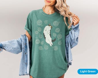 Cat with Yarn T-Shirt – Crochet Knitting Gift Tee