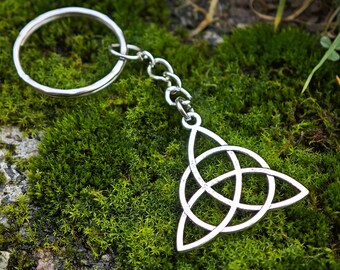 Portachiavi Triquetra Celtica – Portachiavi con simbolo del nodo della Trinità, accessorio celtico pagano, regalo spirituale