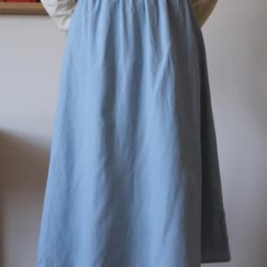 Vintage Blue Striped High Waisted Midi Skirt Size S