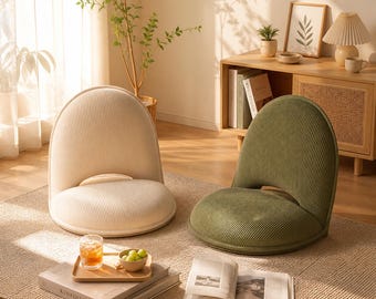 Silla plegable de suelo, asiento de meditación, tumbona tatami, asientos para espacios pequeños, decoración para rincón de lectura.