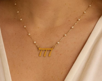 Custom Angel Number Necklace – 18K Gold Filled Numerology Pendant