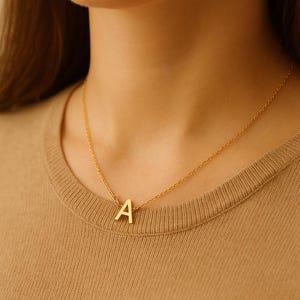 Dainty letter Necklace with Birthstone; lowercase Tiny Initials with Custom Chain