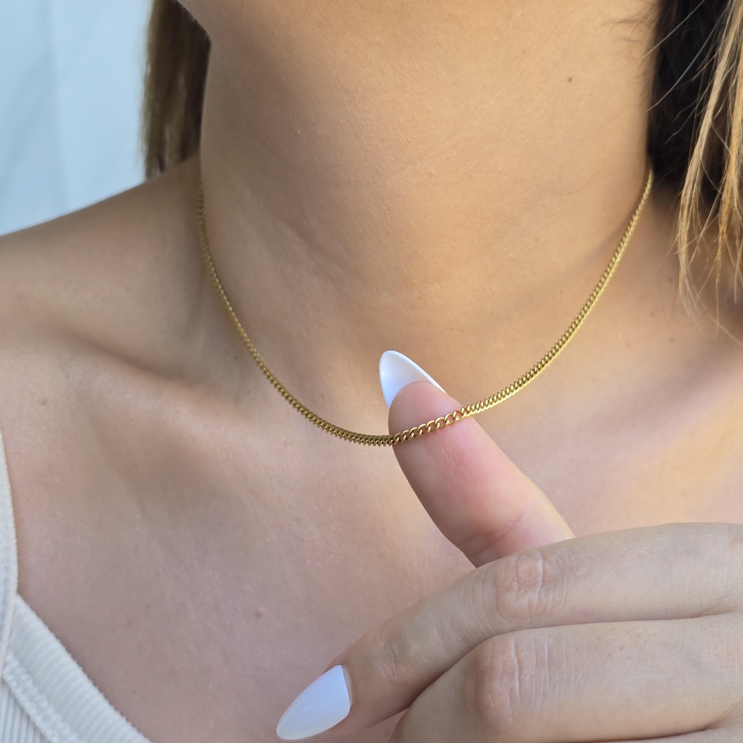 18k Gold Filled Adjustable Chain Necklace - Waterproof, Daily Use