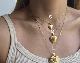 18k Gold Filled Heart Locket Necklace: Personalized Photo Keepsake