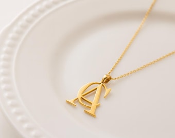 Personalisierte Buchstabenhalskette; Gold zwei Initial Anhänger, Minimalist Name Halskette Schmuck