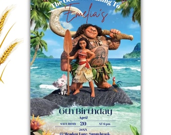 Moana Birthday Invitation: Editable Hawaiian Template (Digital Download)