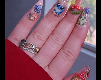 Handmade Press On Nails | Cottage Core Nail Set