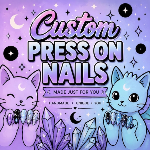 Custom Press On Nails | Luxury Handmade Acrylic Fit, Designer Art