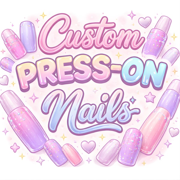 Custom Press On Nails | Luxury Handmade Reusable Nail Set | Personalized Acrylic Fit | Unique Designer Nail Art