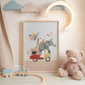 Vespa Animal Parade – Children&#39;s Printable Nursery Art