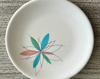 Vintage Shenango Atomic Flower Restaurant Plate: 9-inch Lunch, Mid Century Diner