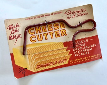 Vintage 1940s NOS Cheese Slicer, Krinkle Kut Utensil, Wolverine Cutter