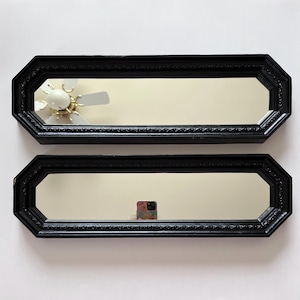 Vintage Black Mirror Pair: Narrow Home Interiors, Horizontal or Vertical