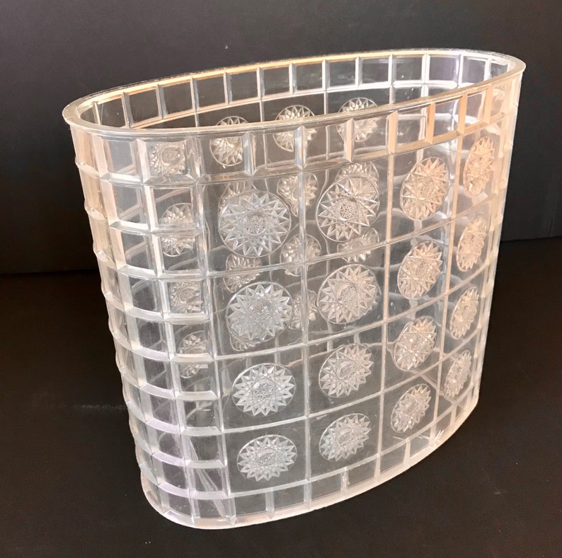 Vintage Waste Basket Clear Plastic Starburst Bathroom Etsy