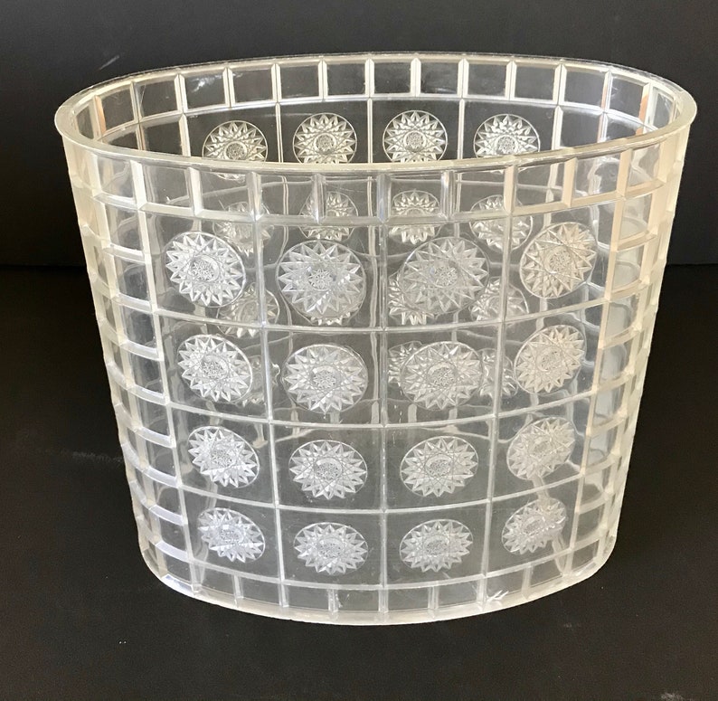 Vintage Waste Basket Clear Plastic Starburst Bathroom Etsy