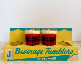 Vintage Jeannette Glass Cardboard Caddy ONLY, Four-Tumbler Carrier Mid Century Packaging