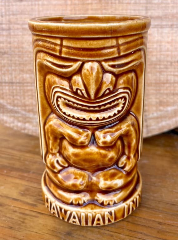 TIKI ビンテージセラミックカップ Vintage Quon Quon Tiki Mug: Short Faux Bois Ceramic Cup, Made in