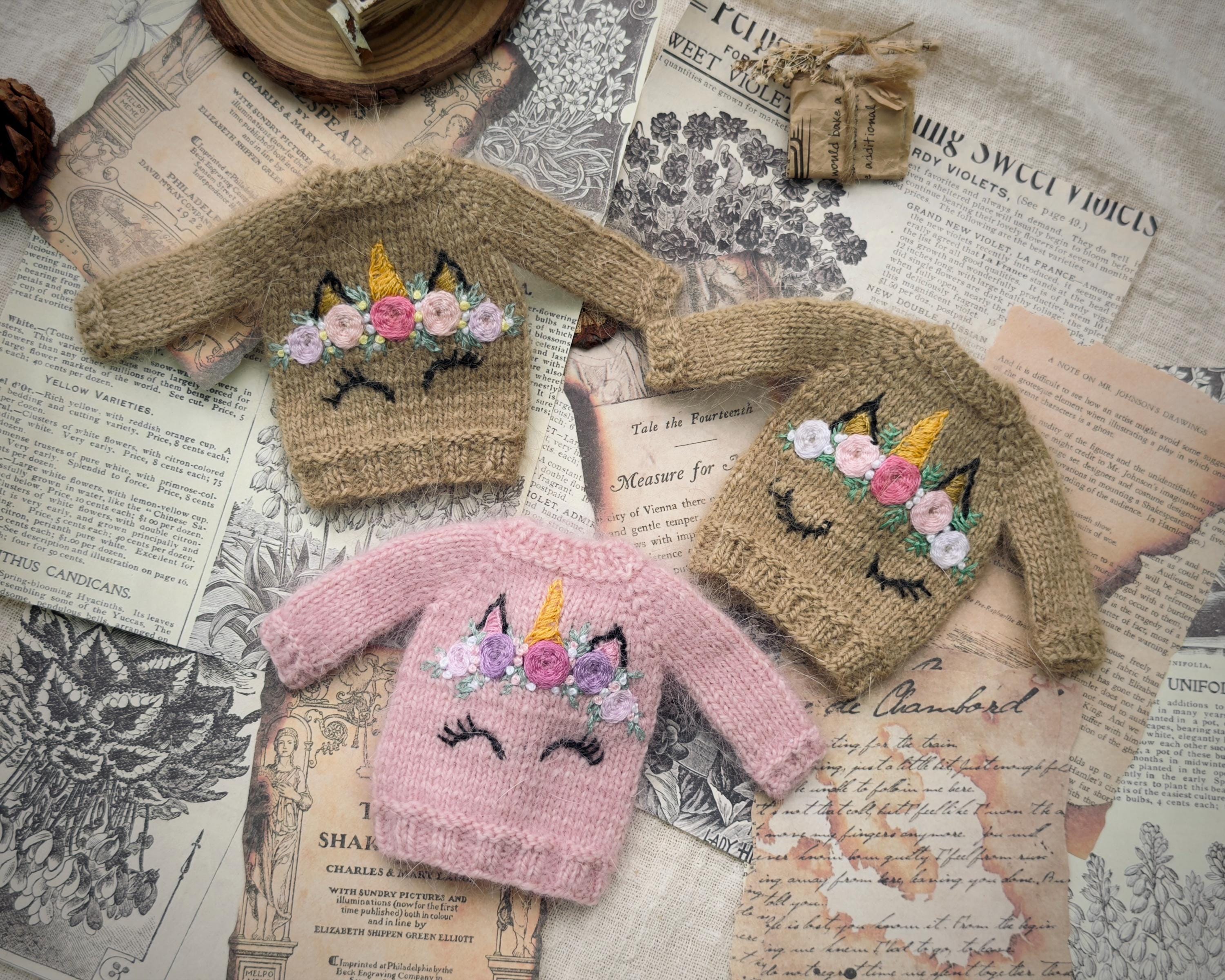 used♡Fancy Unicorn Design Sweater Hand Embroidered Unicorn Sweater - Etsy