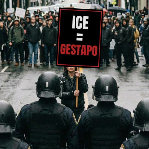 ICE = GESTAPO Protest Sign, Anti ICE Immigration Policy Protest Sign, Human Rights Activist Sign, Bold Political Protest Placard