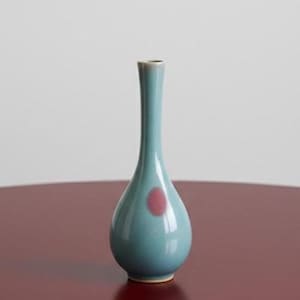 Handgefertigte Jun Porzellanvase - Künstlerische keramische Blumenvase mit langem Hals für Wohnkultur - Einzigartiges Geschenk für Einweihungsparty, Hochzeit, Jubiläum