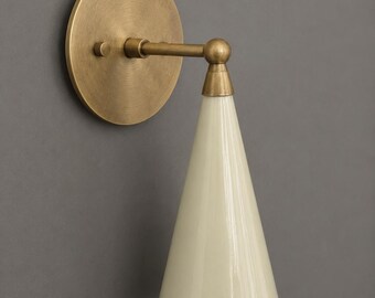 Mid Century Modern Brass Wall Sconce - Vintage Style Wall Light Fixture