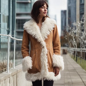 Suede and Fur Coat - Etsy