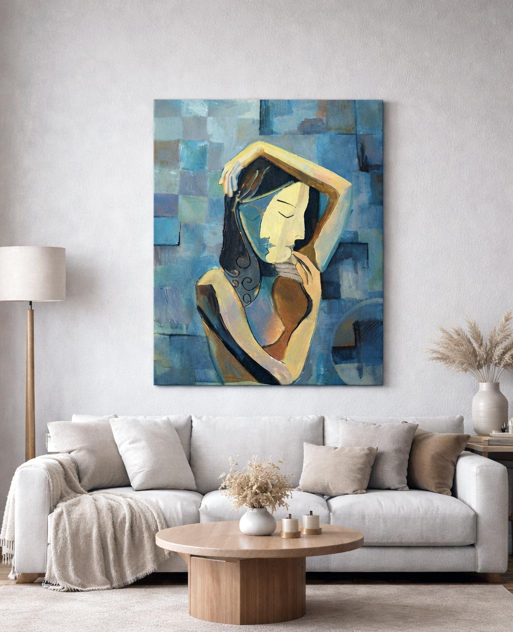 Abstract Wall Art Printable Cubist Woman Portrait Modern Living Room ...