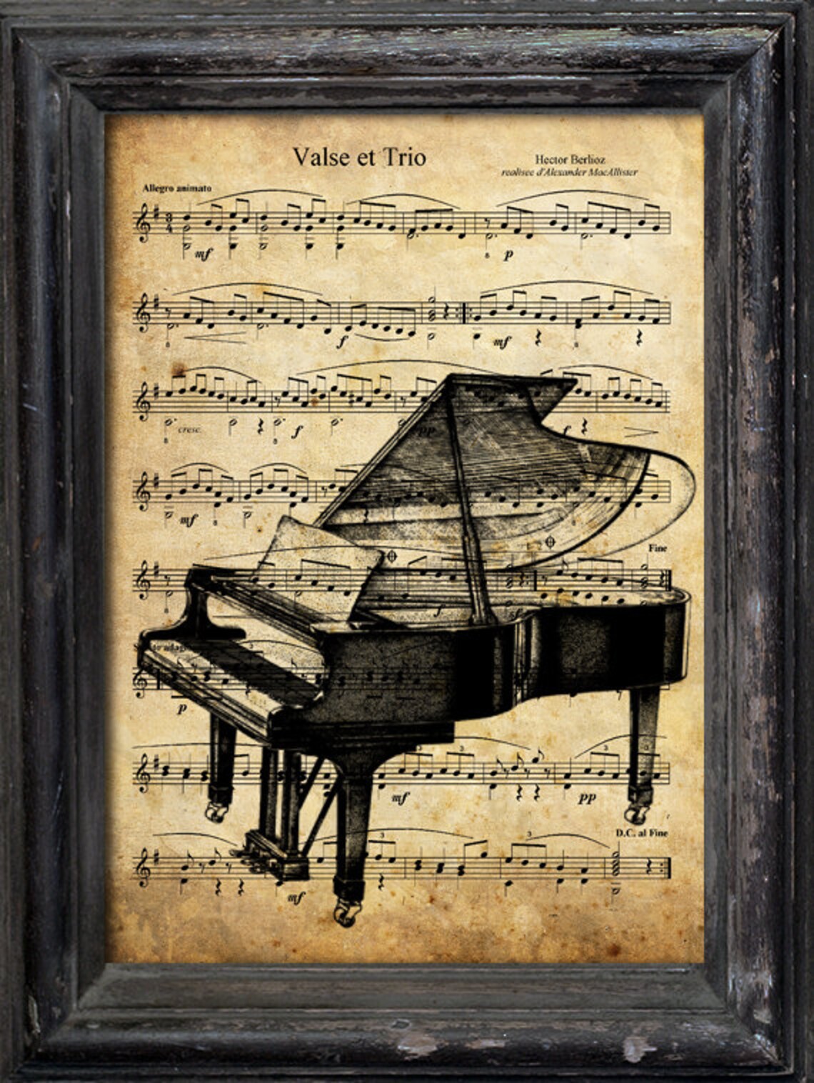 Print Art canvas gift Collage Mixed Media piano music Jazz Etsy