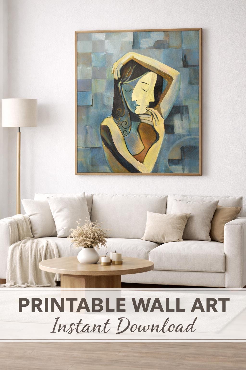 Abstract Wall Art Printable Cubist Woman Portrait Modern Living Room ...