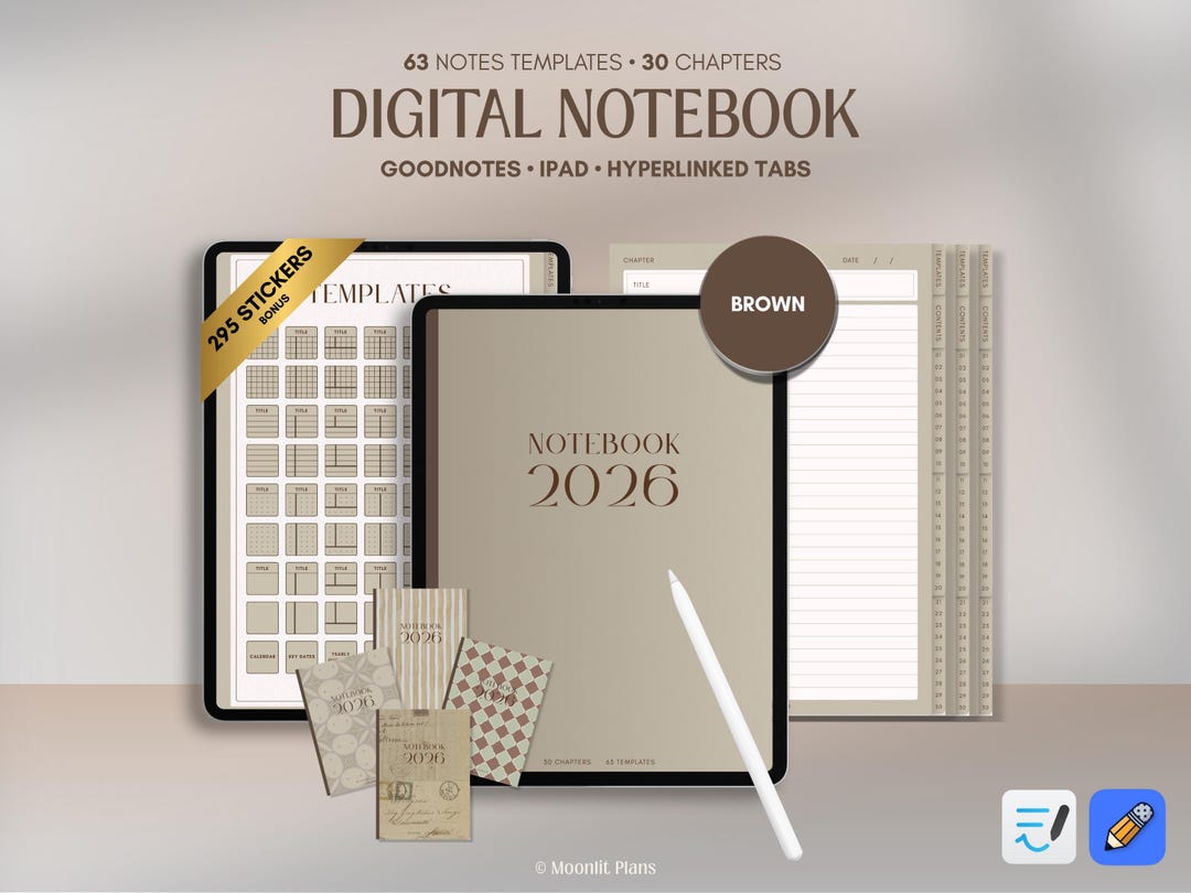 Goodnotes Digital Notebook | Hyperlinked Student Planner With Stickers ...