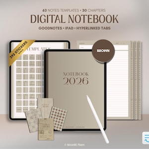GoodNotes Digital Notebook | Hyperlinked Student Planner with Stickers (PDF)